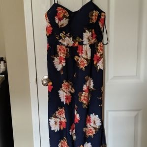 Floral maxi pants outfit